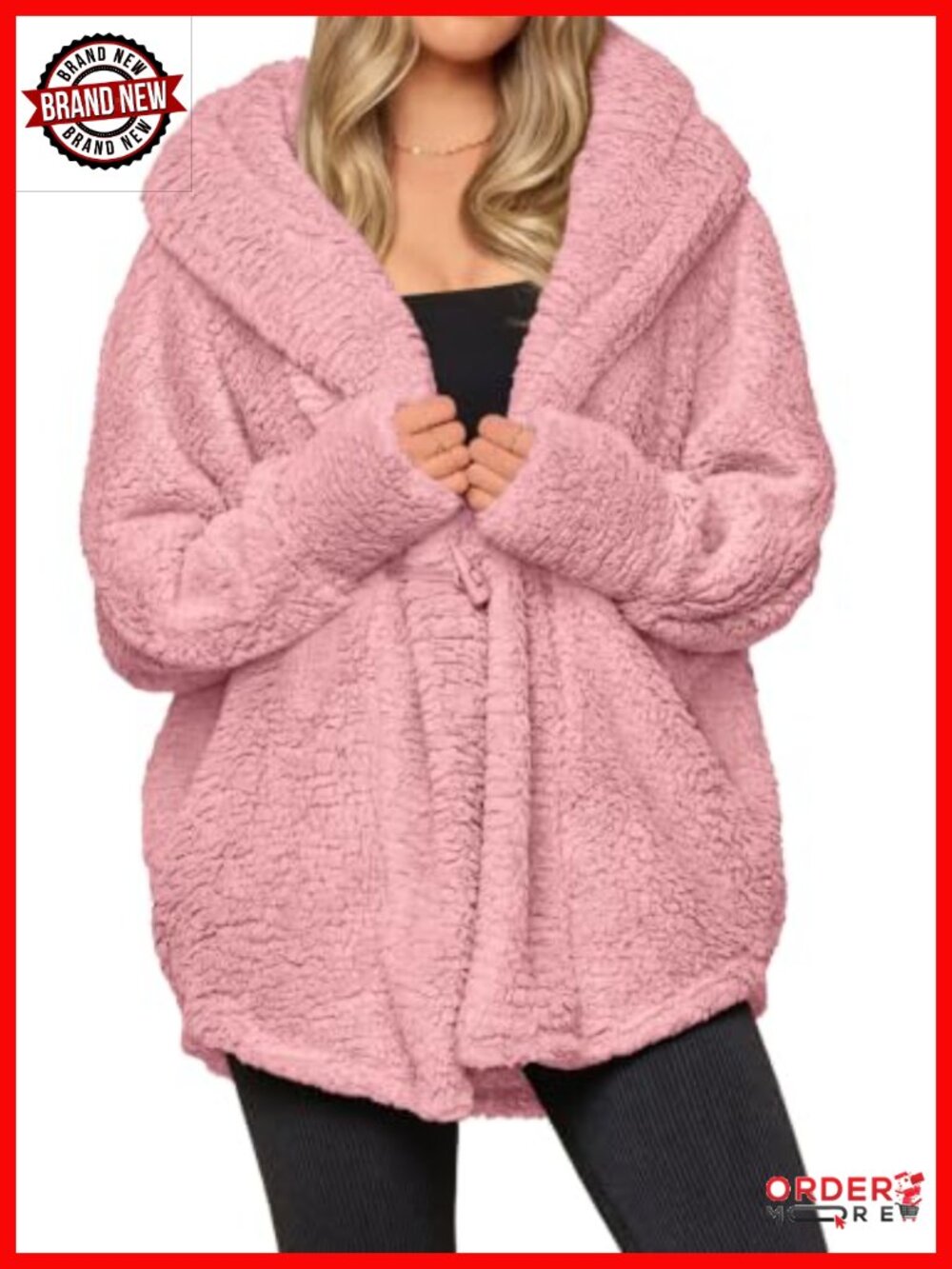 Women's Hooded Faux Fur Sherpa Jacket Warm Winter Coat